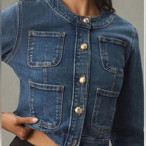 Maeve Coco Cropped Denim Jacket NWT
